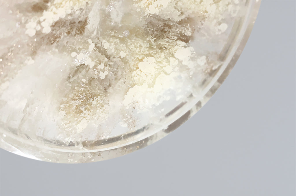 雲紗暮白 樹脂渲染冷水盤 Cloudveil White | Resin rendering cold water coaster