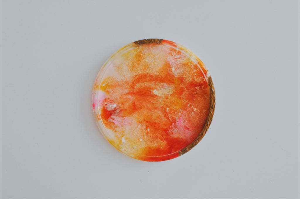 薄瓣庭園 樹脂渲染冷水盤 Petal Garden | Resin rendering cold water coaster