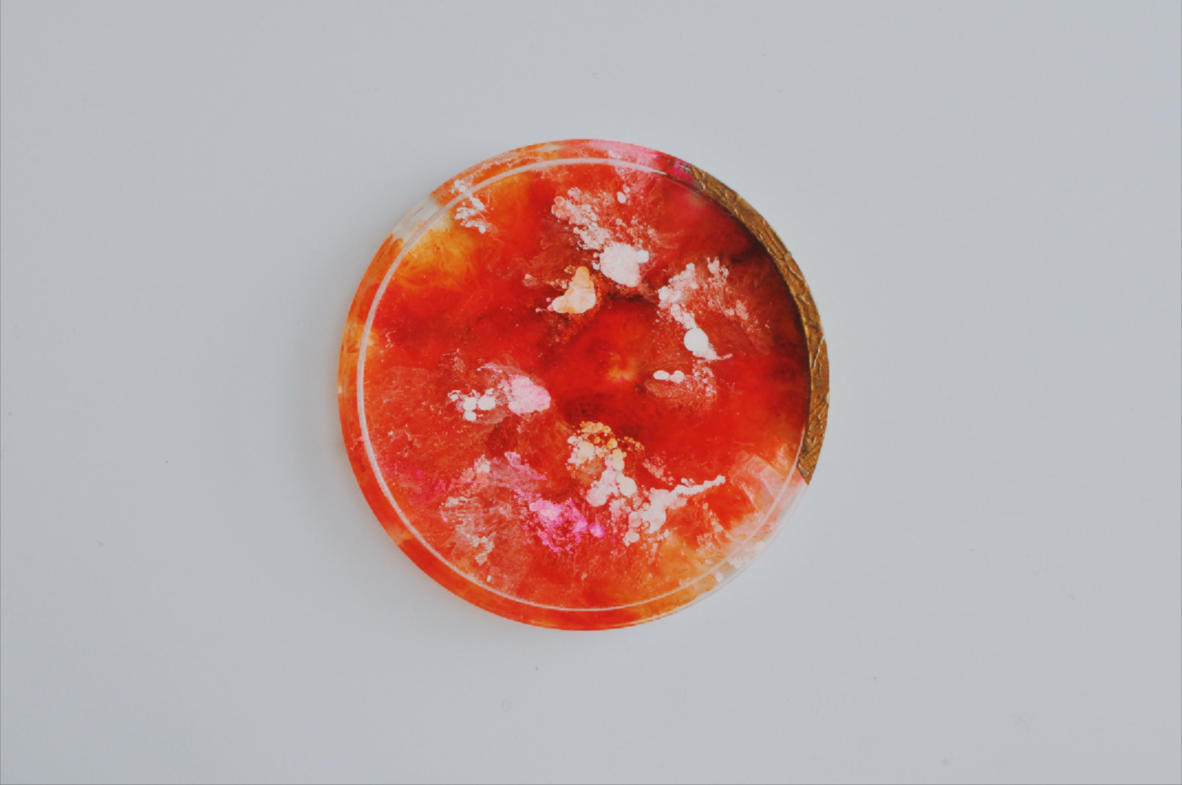艷花潮紅 樹脂渲染冷水盤 Crimson Bloom | Resin rendering cold water coaster